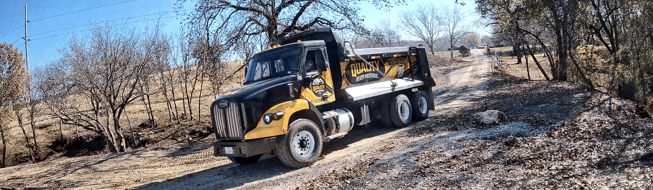dump truck in driveway